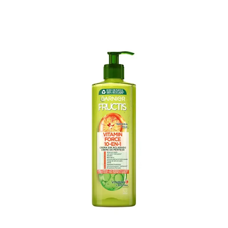 Garnier Fructis Vitamin Force No-Rinse Cream With Red Orange, Vitamin C And Biotin For Hair With A Tendency To Fall Out - 400Ml