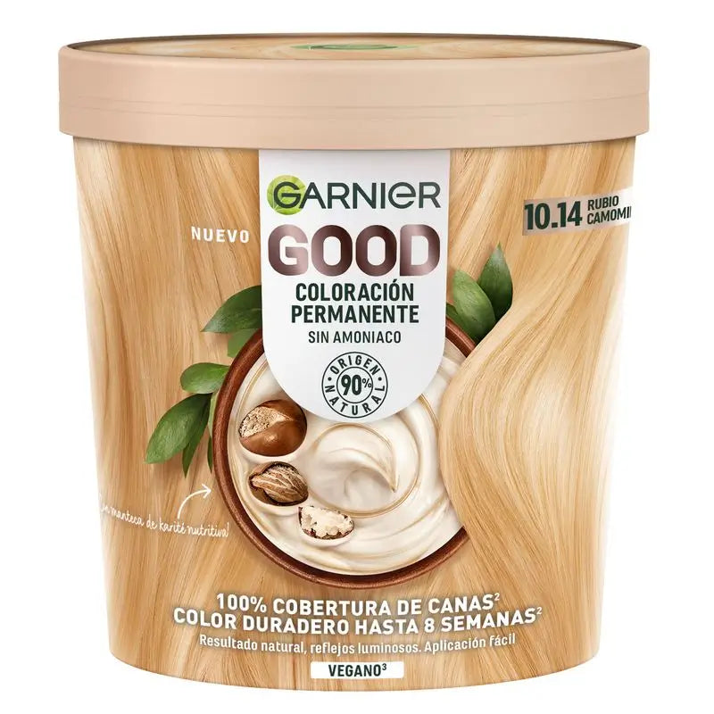 Garnier Good Permanent Colouring Ammonia Free, 90% Natural Origin Shade 10.14 Camomile Blonde.