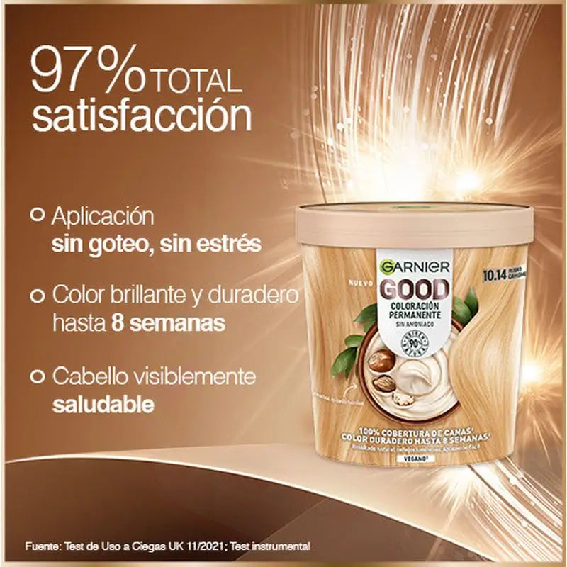 Garnier Good Permanent Colouring Ammonia Free, 90% Natural Origin Shade 10.14 Camomile Blonde.