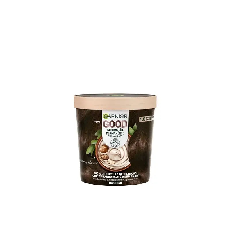 Garnier Good Permanent Colouring Ammonia Free, 90% Natural Origin Shade 4.0 Cocoa Brown.