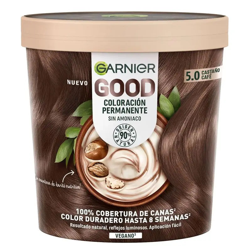 Garnier Good Permanent Colouring Ammonia Free, 90% Natural Origin Shade 5.0 Brown Brown.