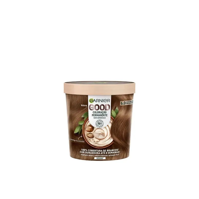 Garnier Good Permanent Colouring, Ammonia-Free, 90% Natural Origin Shade 6.0 Auburn Mocaccino.