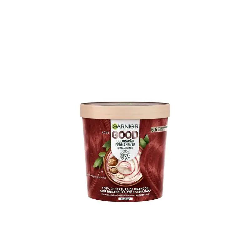 Garnier Good Permanent Colouring Ammonia Free, 90% Natural Origin Shade 6.6 Pomegranate Red.