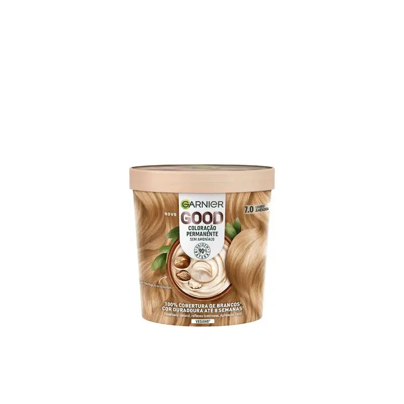 Garnier Good Permanent Colouring Ammonia Free, 90% Natural Origin Shade 7.0 Almond Blonde.