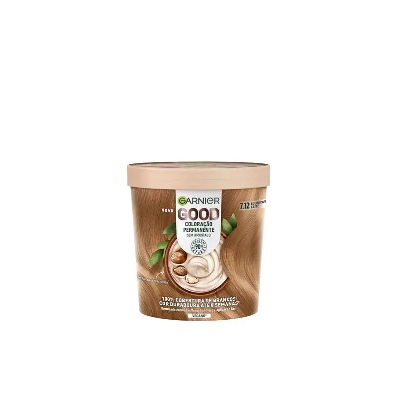 Garnier Good Permanent Colouring Ammonia Free, 90% Natural Origin Shade 7.12 Café Latte Blonde.