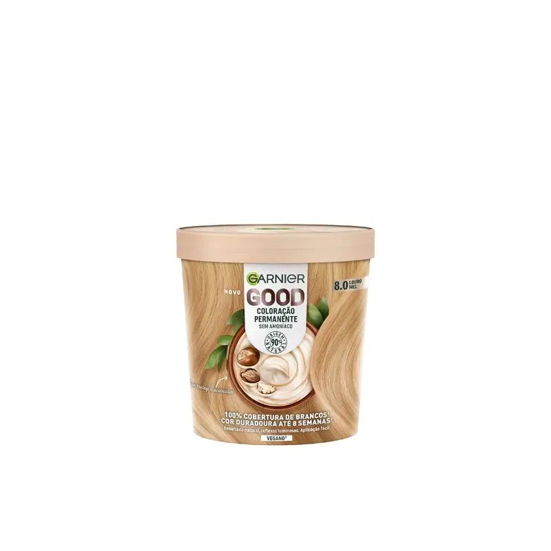 Garnier Good Permanent Colouring Ammonia Free, 90% Natural Origin Shade 8.0 Honey Blonde.