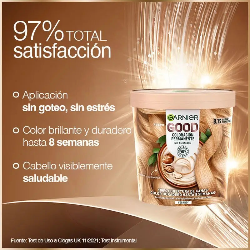 Garnier Good Permanent Colouring Ammonia Free, 90% Natural Origin Shade 8.13 Dawn Beige