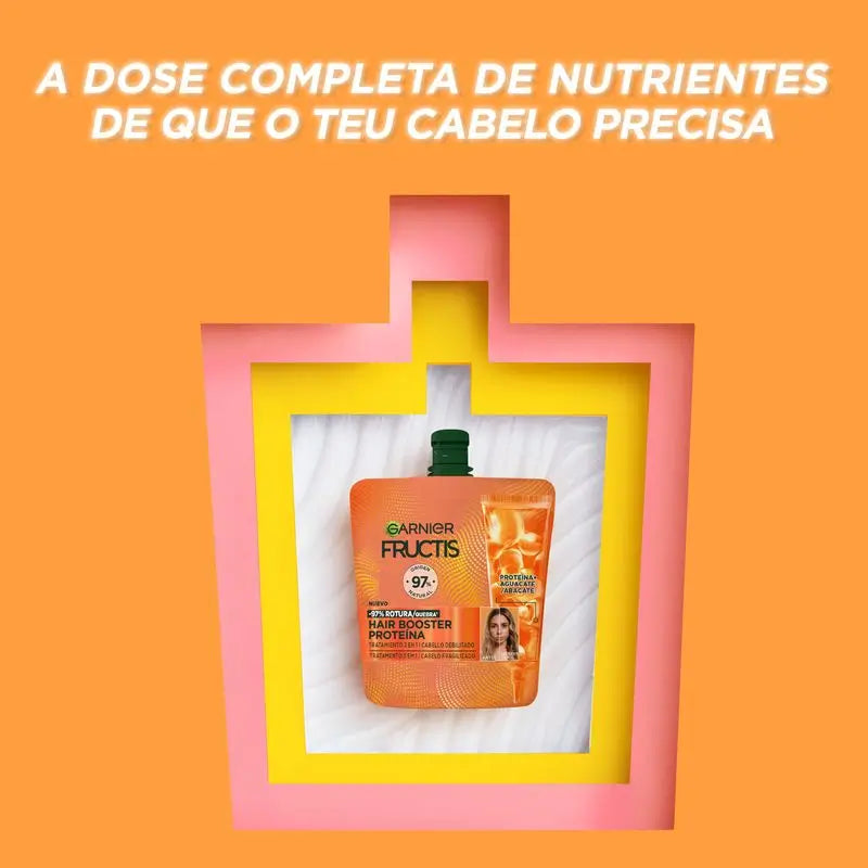 Garnier Hair Booster Protein 3-In-1 Treatment For 97% Less Hair Breakage*.