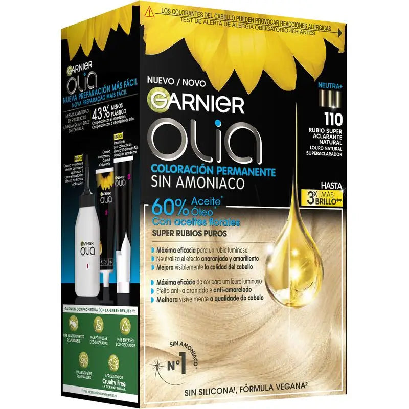 Garnier Olia Ammonia Free Permanent Colouring With Natural Floral Oils - Super Lightening Natural Blonde Olia 110