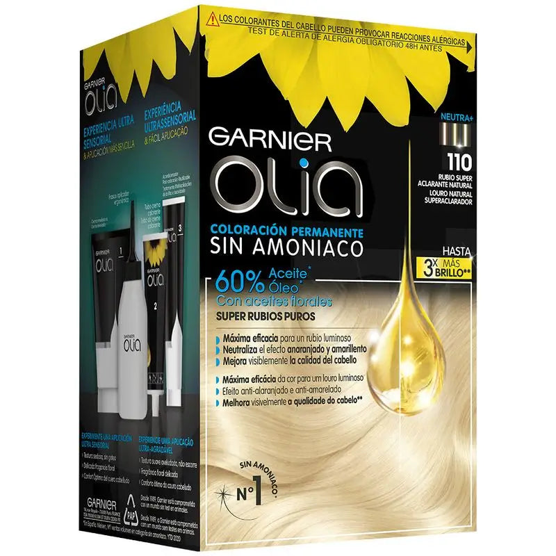 Garnier Olia Ammonia Free Permanent Colouring With Natural Floral Oils - Super Lightening Natural Blonde Olia 110