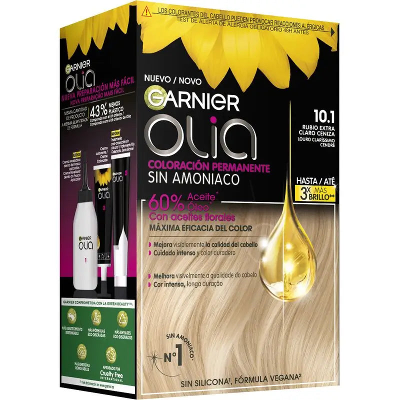 Garnier Olia Permanent Colouring Ammonia Free, Pleasant Smelling With Natural Floral Oils - Extra Light Blonde 10.1