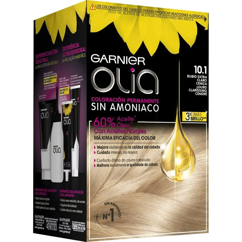 Garnier Olia Permanent Colouring Ammonia Free, Pleasant Smelling With Natural Floral Oils - Extra Light Blonde 10.1