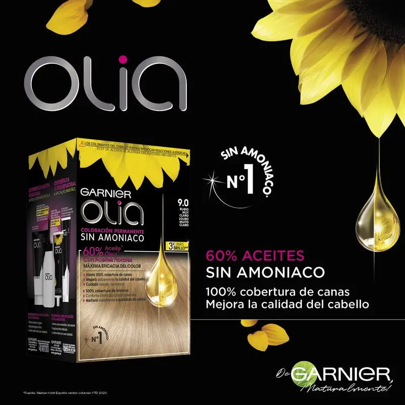 Garnier Olia Permanent Colouring Ammonia Free, Pleasant Smelling With Floral Oils Natural Origin - Very Light Blonde 9.0