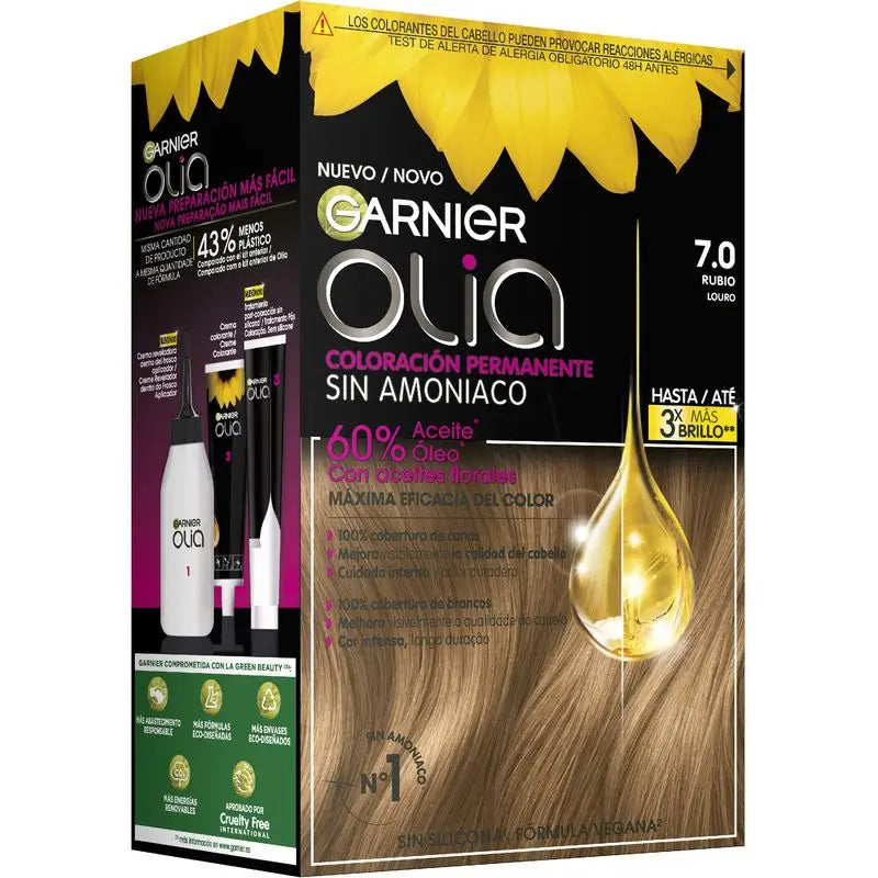 Garnier Olia Ammonia-Free Permanent Colouring For A Pleasant Smell With Natural Floral Oils - Blonde 7.0