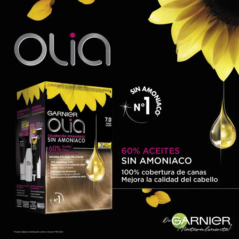 Garnier Olia Ammonia-Free Permanent Colouring For A Pleasant Smell With Natural Floral Oils - Blonde 7.0