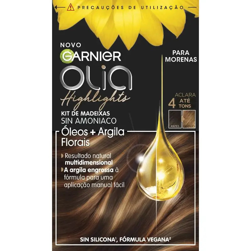 Garnier Olia Highlights Ammonia-Free Permanent Colouring With Natural Floral Oils - Brown Tone