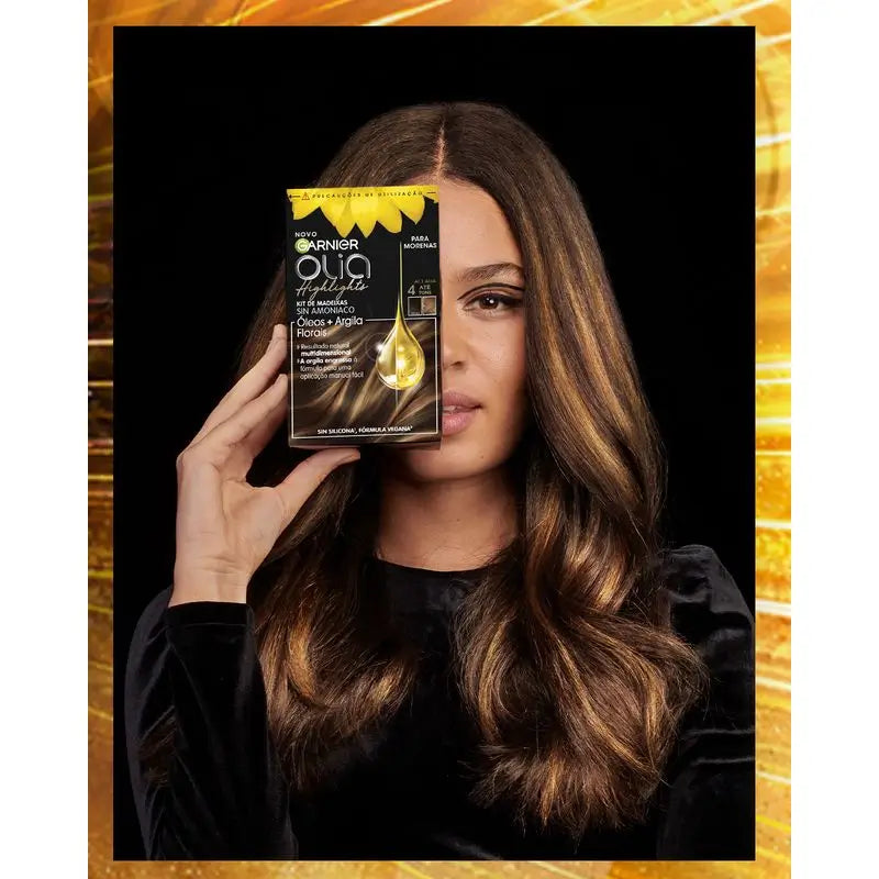 Garnier Olia Highlights Ammonia-Free Permanent Colouring With Natural Floral Oils - Brown Tone