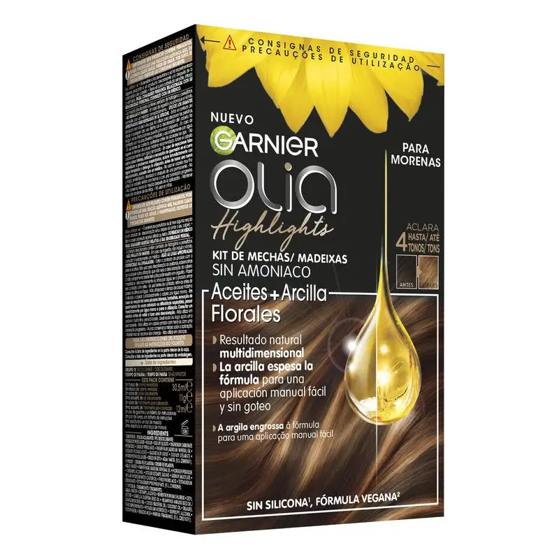 Garnier Olia Highlights Ammonia-Free Permanent Colouring With Natural Floral Oils - Brown Tone