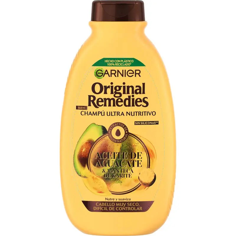 Garnier Original Remedies Avocado Oil & Shea Butter Shampoo For Unruly & Frizzy Hair 300 Ml