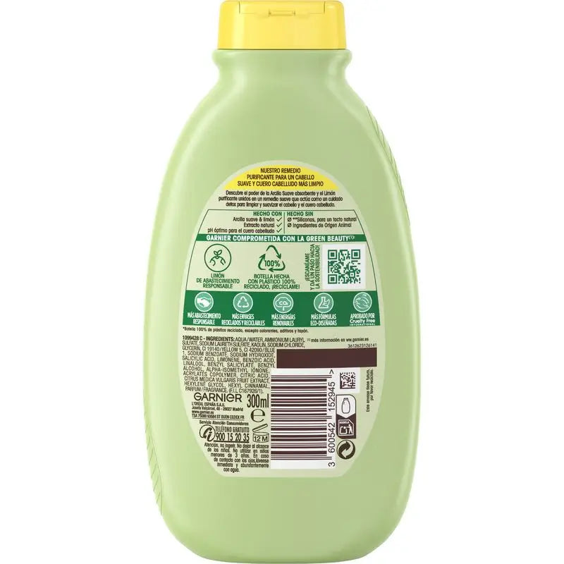 Garnier Original Remedies Gentle Clay & Lemon Shampoo For Oily Hair - 300 Ml