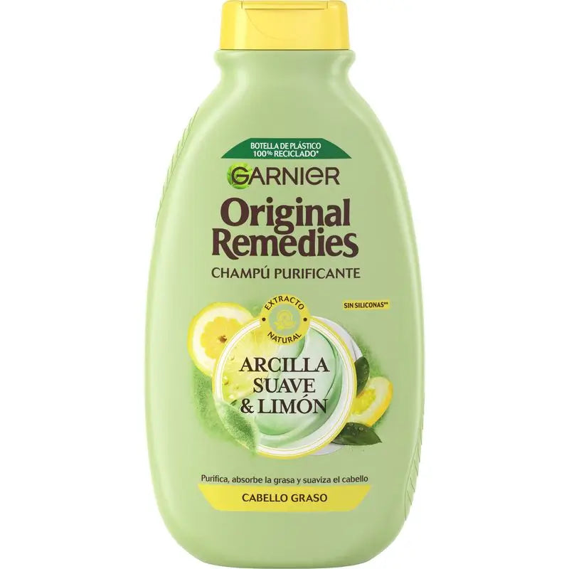 Garnier Original Remedies Gentle Clay & Lemon Shampoo For Oily Hair - 300 Ml