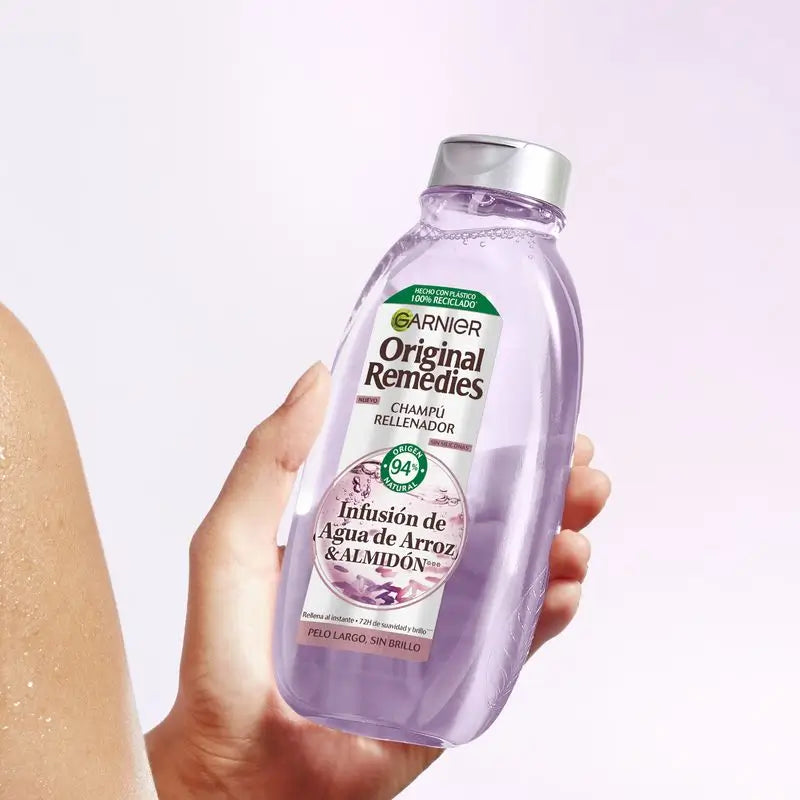 Garnier Original Remedies Rice Water Infused Replenishing Shampoo for Long, Shine-less Hair