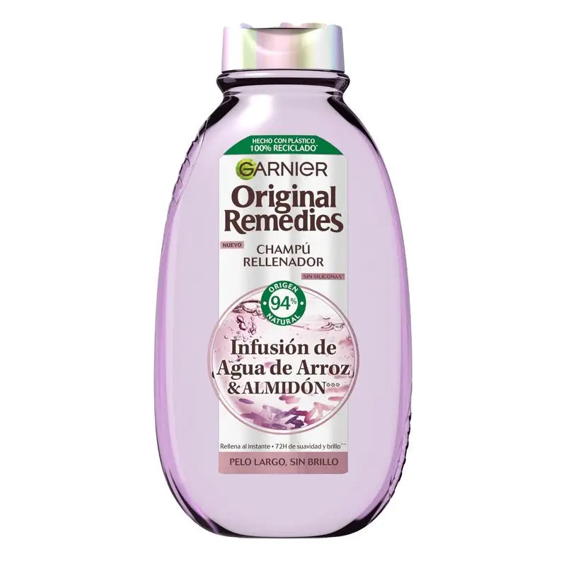 Garnier Original Remedies Rice Water Infused Replenishing Shampoo for Long, Shine-less Hair