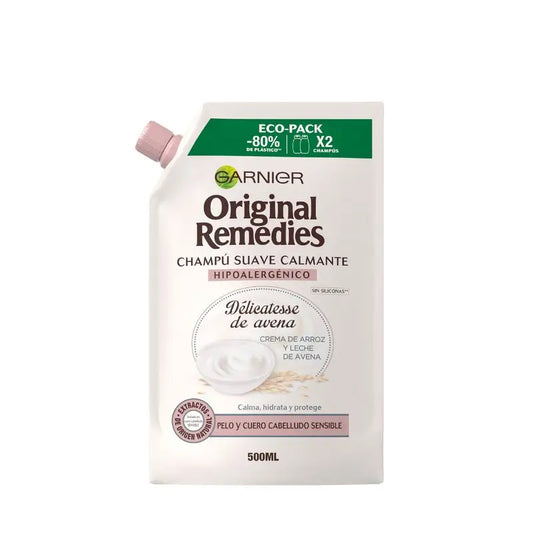 Garnier Original Remedies Délicatesse Oatmeal Shampoo Eco Pack Sensitive Scalp - 500 Ml