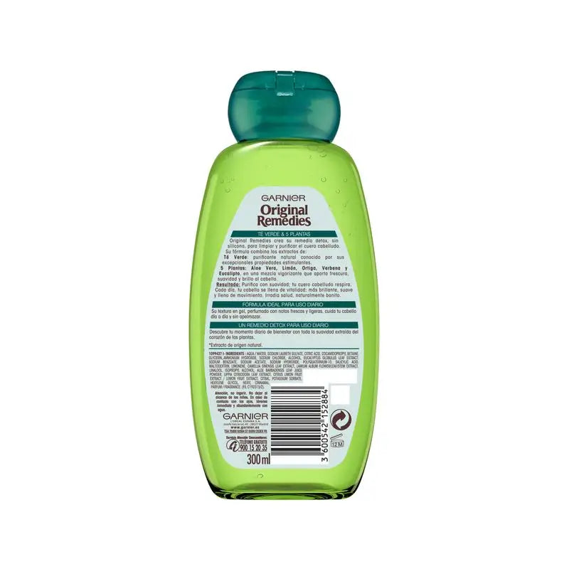 Garnier Original Remedies Green Tea & 5 Plants Normal Hair Shampoo - 300 Ml