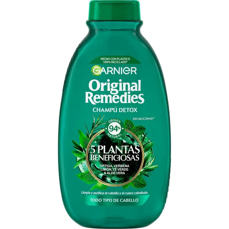 Garnier Original Remedies Green Tea & 5 Plants Normal Hair Shampoo - 300 Ml