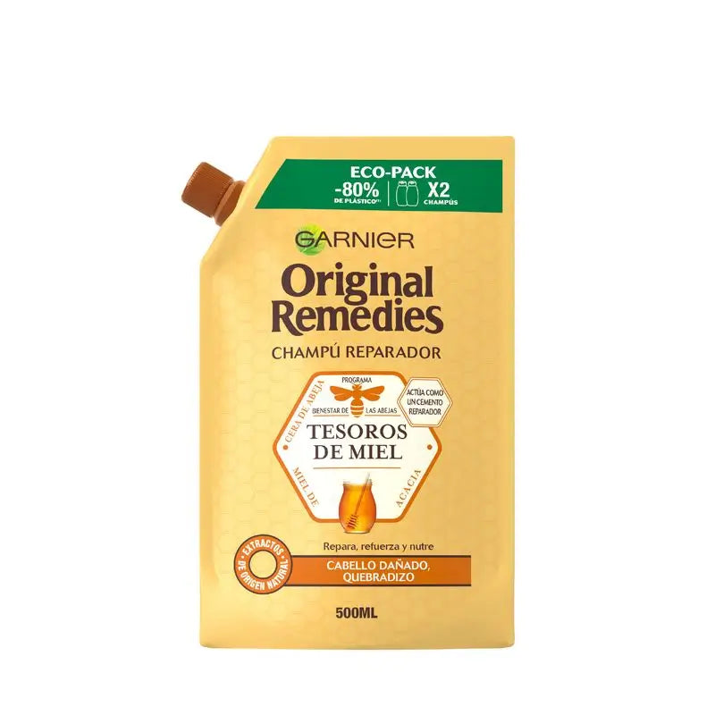 Garnier Original Remedies Honey Treasures Eco Pack Shampoo For Damaged Hair - 500 Ml