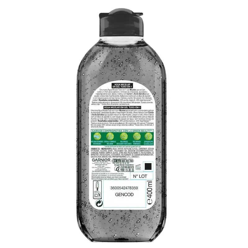 Garnier Pure Active Purifying Gel Jelly Water with Charcoal and Salicylic Acid, 400Ml