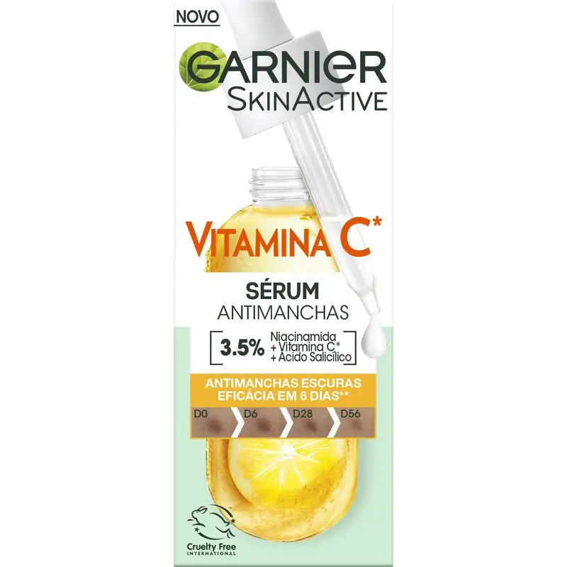 Garnier Anti-Dark Spot Serum with Vitamin C, Niacinamide and Salicylic Acid. Reduces 43% of dark spots.