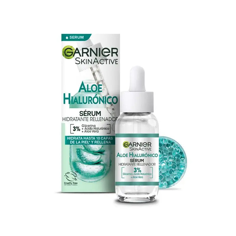 Garnier Aloe Hyaluronic Moisturising Replenishing Serum With 3% Glycerin + Hyaluronic Acid + Aloe Vera.