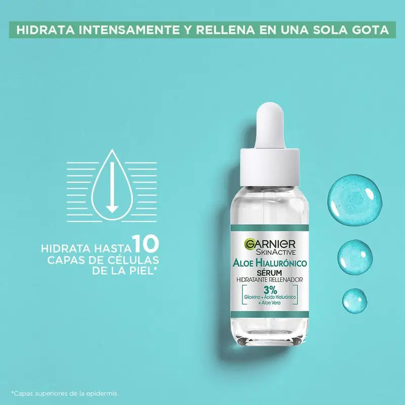 Garnier Aloe Hyaluronic Moisturising Replenishing Serum With 3% Glycerin + Hyaluronic Acid + Aloe Vera.