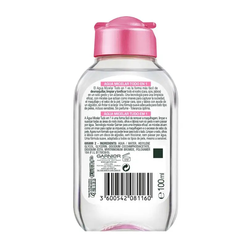 Garnier Skin Active Classic Micellar Water Travel Format For Normal Skin All In One - 100 Ml