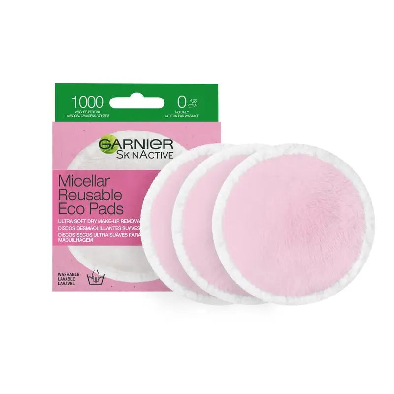 Garnier Skin Active Reusable Microfibre Make-Up Remover Discs. Washable. Suitable For All Skin Types