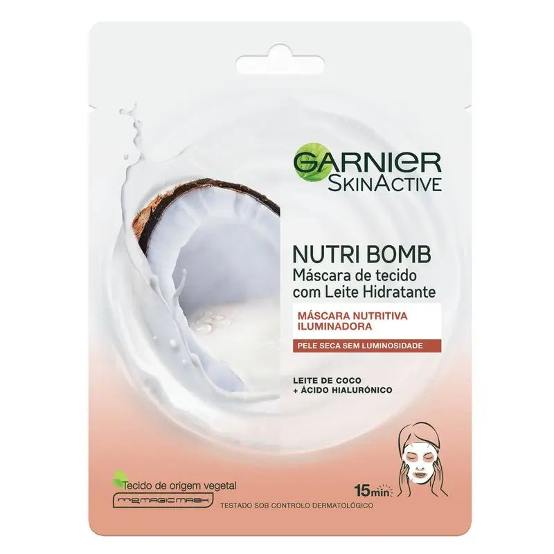 Garnier Skin Active Nutri Bomb Milky Mask Illuminating Milky Mask with Coconut Milk and Hyaluronic Acid for Dry and Dull Skin