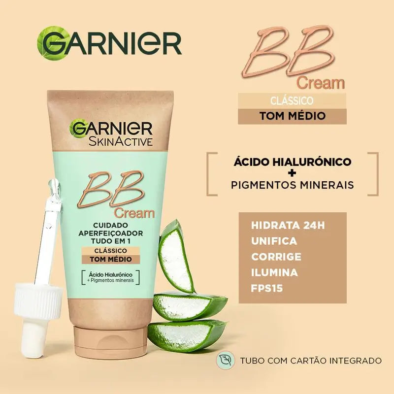 Garnier Skinactive Bb Cream Classic Medium Tone. All In One Moisturiser With Colour Spf15, 50Ml