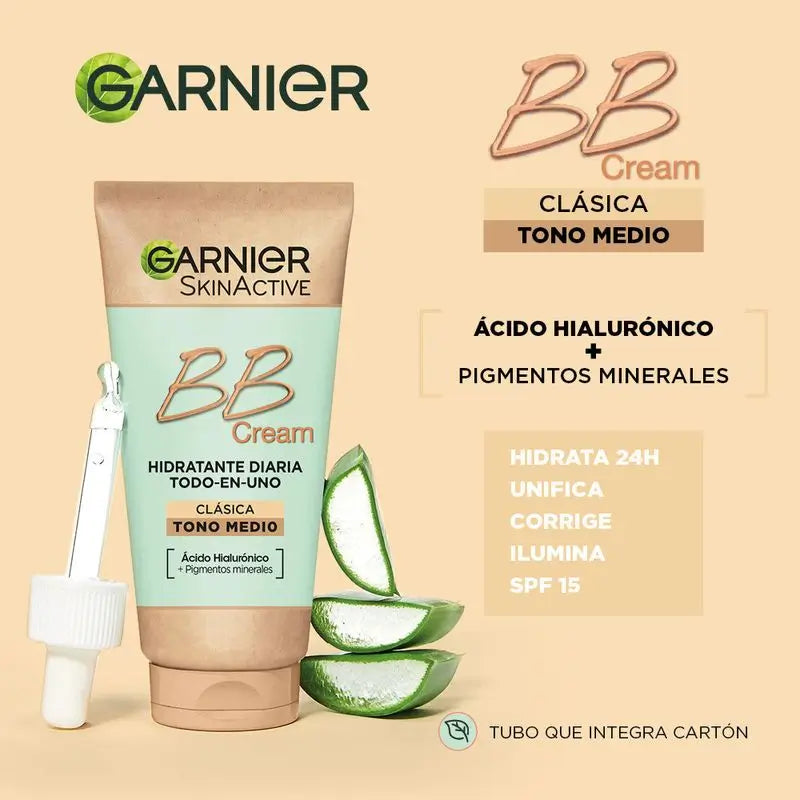 Garnier Skinactive Bb Cream Classic Medium Tone. All In One Moisturiser With Colour Spf15, 50Ml