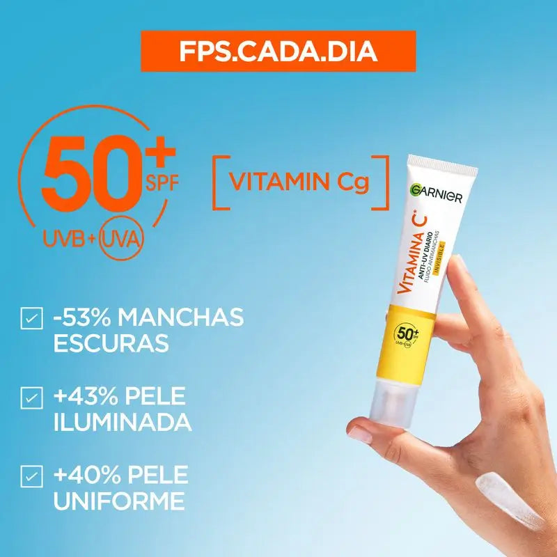 Garnier Vitamin C Invisible Anti-Uv Daily Anti-Spot Fluid Fps50+, 40 Ml