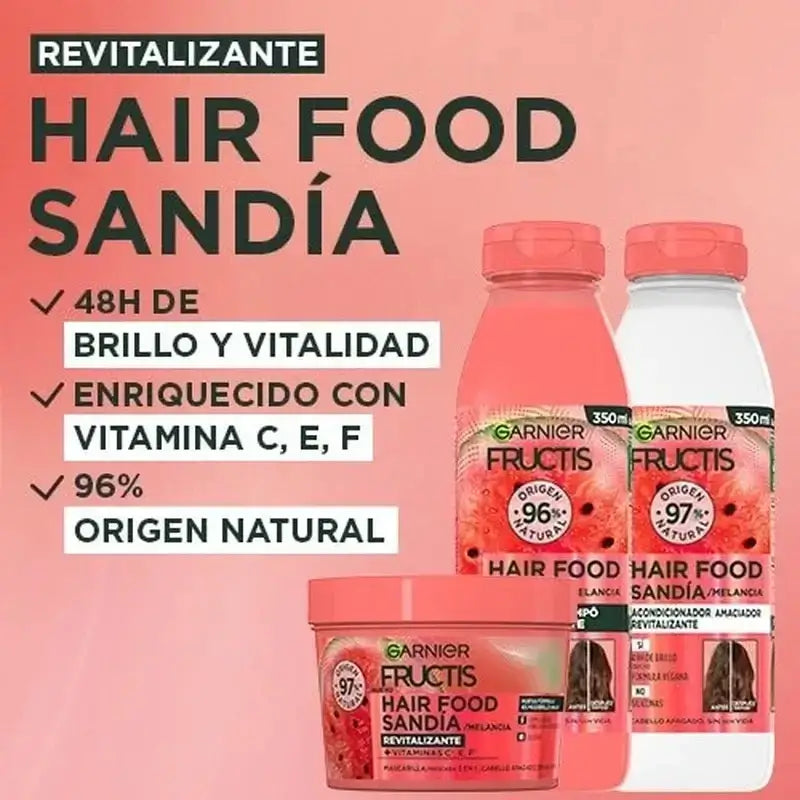 Garnier Fructis Hair Food Watermelon Revitalising Conditioner For Dull, Lifeless Hair 350 Ml