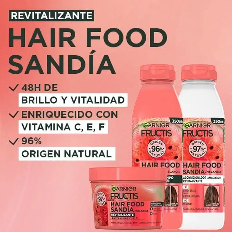 GarnierFructis Hair Food Watermelon Revitalising Shampoo For Dull, Lifeless Hair 350 Ml