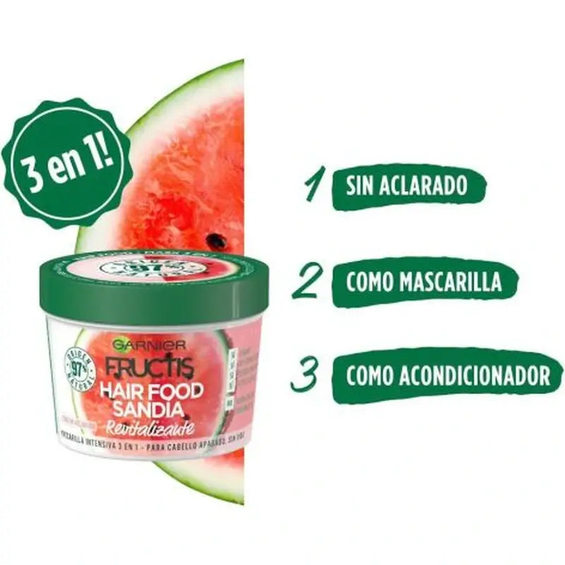 GarnierFructis Hair Food Watermelon 3 In 1 Revitalising Mask For Dull, Lifeless Hair 400 Ml