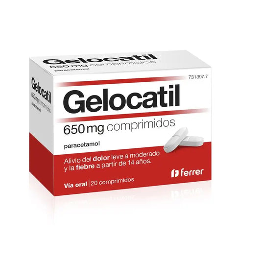 Gelocatil 650 mg, 20 Comprimidos