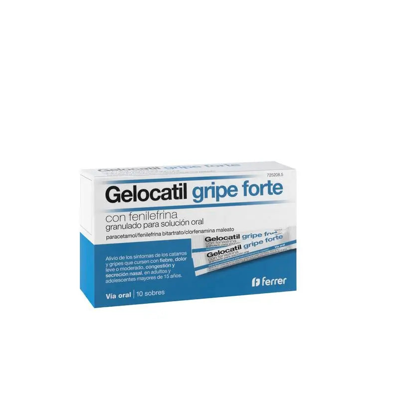 Gelocatil Gripe Forte Granulado para Solución Oral, 10 Sobres