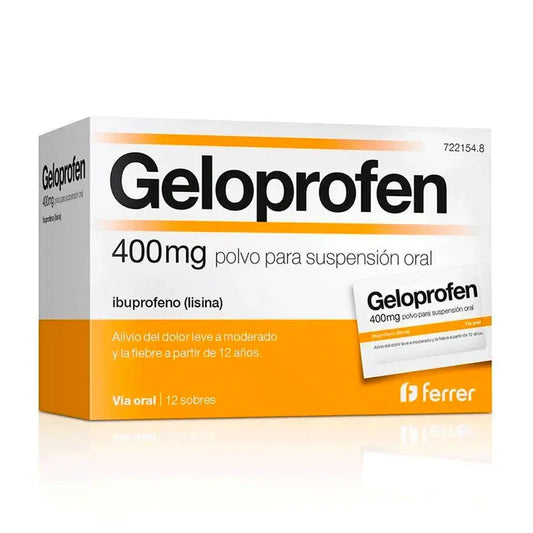 Geloprofen Rapid 400 mg Polvo Para Suspension Oral, 12 Sobres