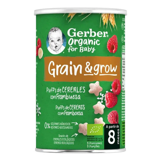 Gerber Puff Puff Organic Cereal & Raspberry Snack, 35 g