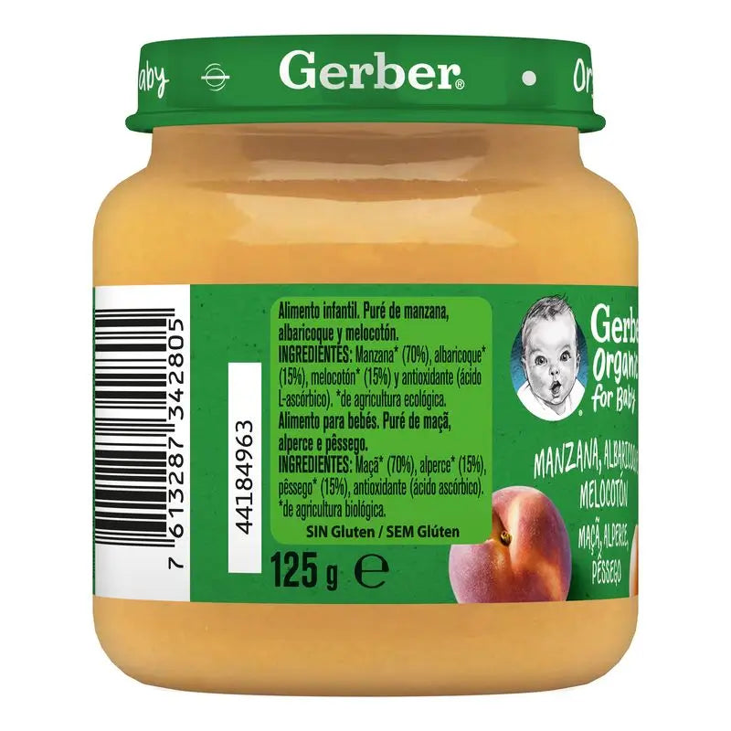 Gerber Organic Apple, Apricot & Peach, 125g