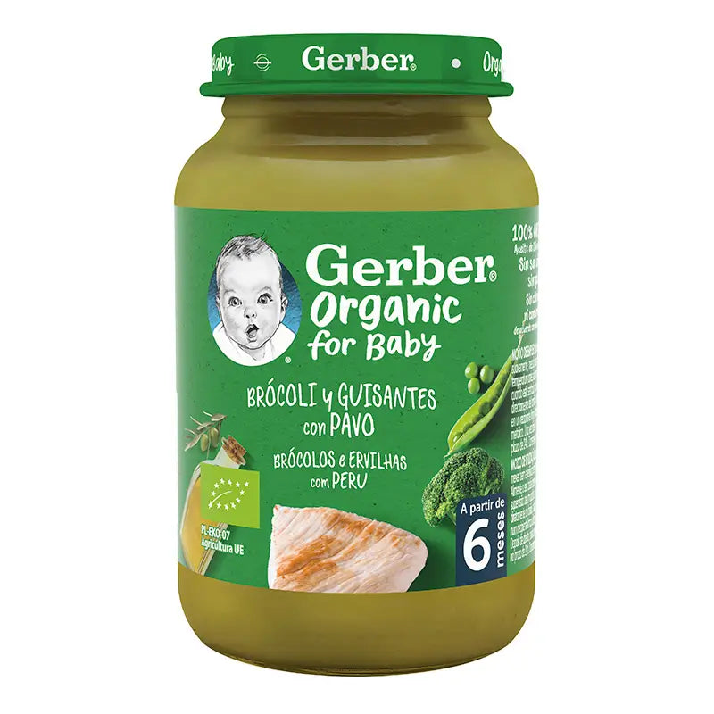 Gerber Tarrito Organic Brocoli Guisantes y Pavo